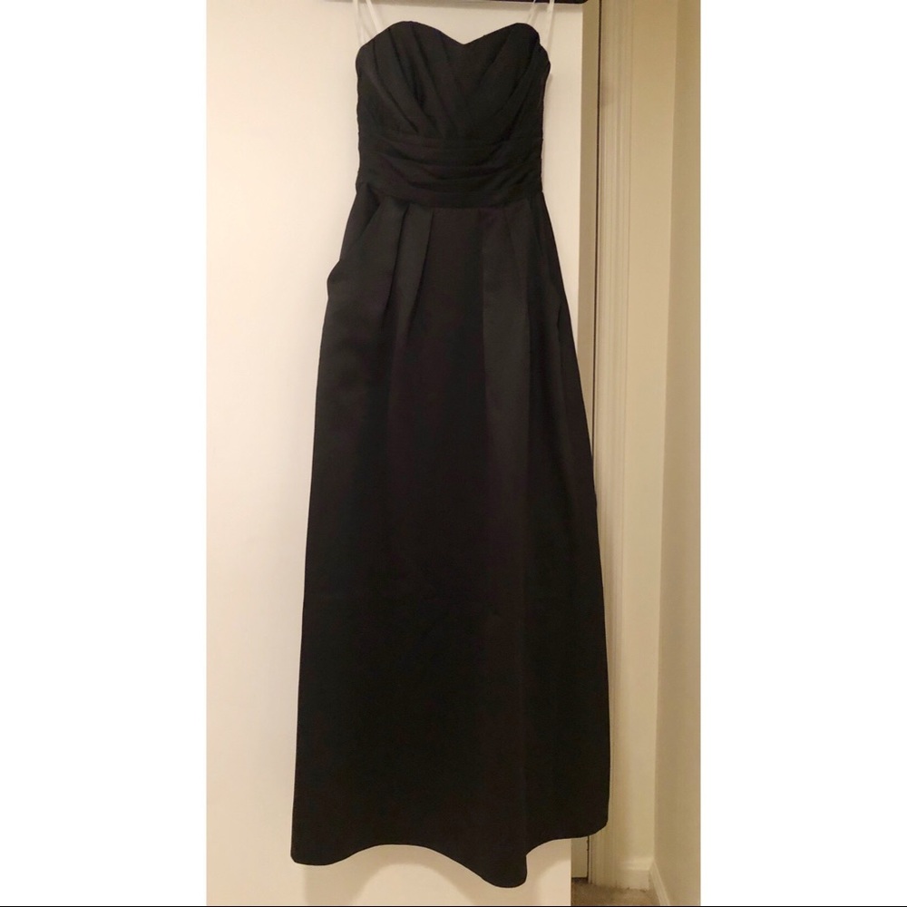 Strapless, Black Bridesmaid’s Dress with Pockets